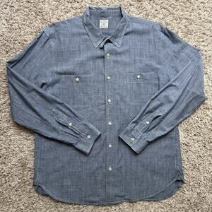 J. Crew 100% Cotton Chambray Lightweight Button Up Work Shirt Men’s Size XL